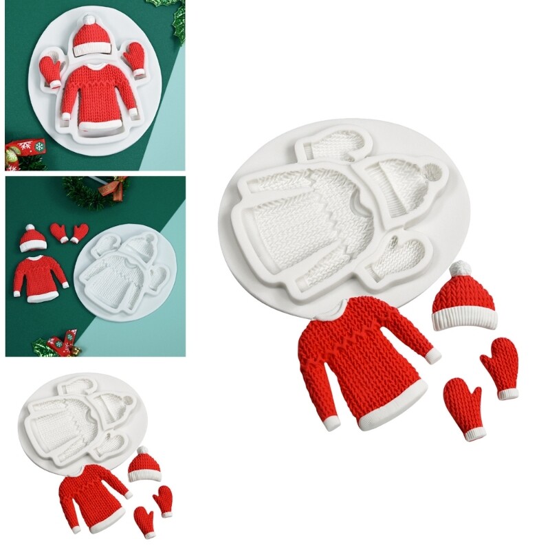 Reusable 3D Gloves Silicone Mold DIY Sweater Hat Handmade Mould for Fondant gallery