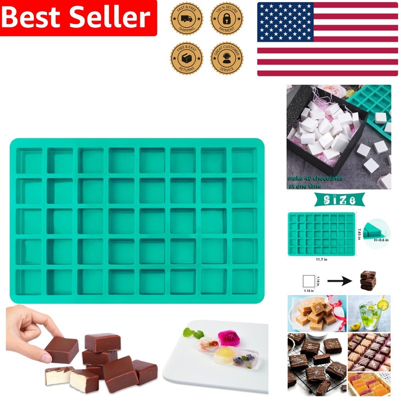 Food Grade Silicone Chocolate Mold – 40 Cube Candy, Ice, Caramel Maker Tool