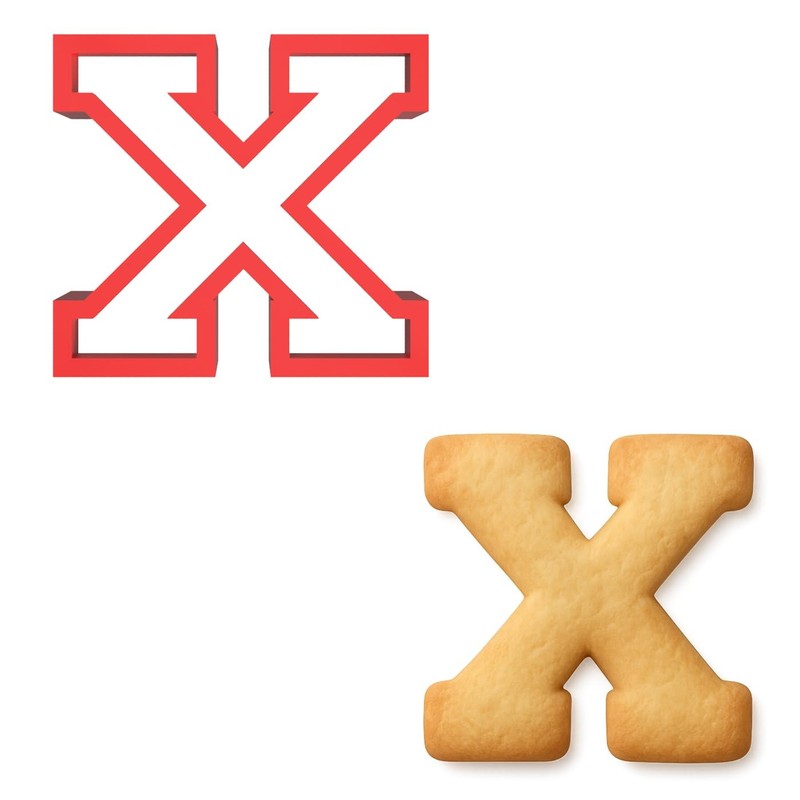 Mighty Gadget 3 inches Varsity Letters Cookie Cutters (X)