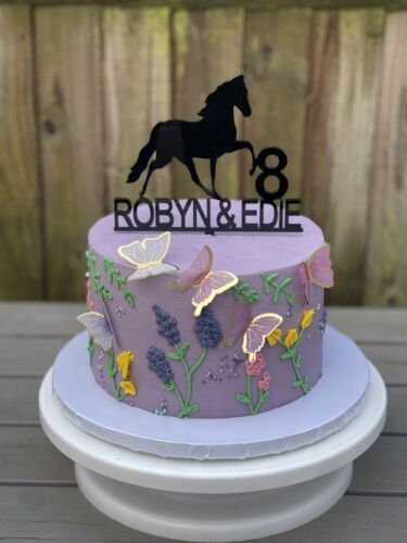 PERSONALISED HORSE BIRTHDAY CAKE TOPPER- ANY NAME/AGE-Acrylic