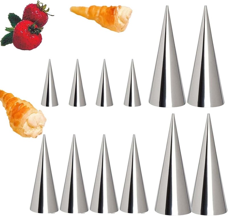 12 Pcs Cream Horn Molds 3 Sizes Baking Cone Cream Horn, Cannoli, Ice Cream Cone