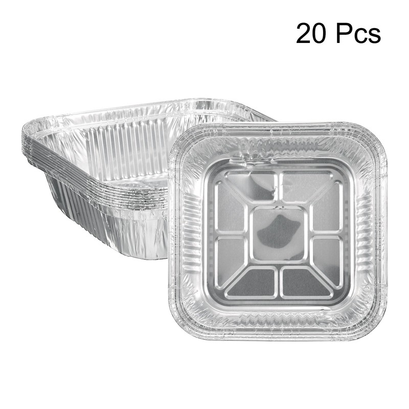 20pcs 6.3" Square Aluminum Cake Cooking Slices, Silver gallery