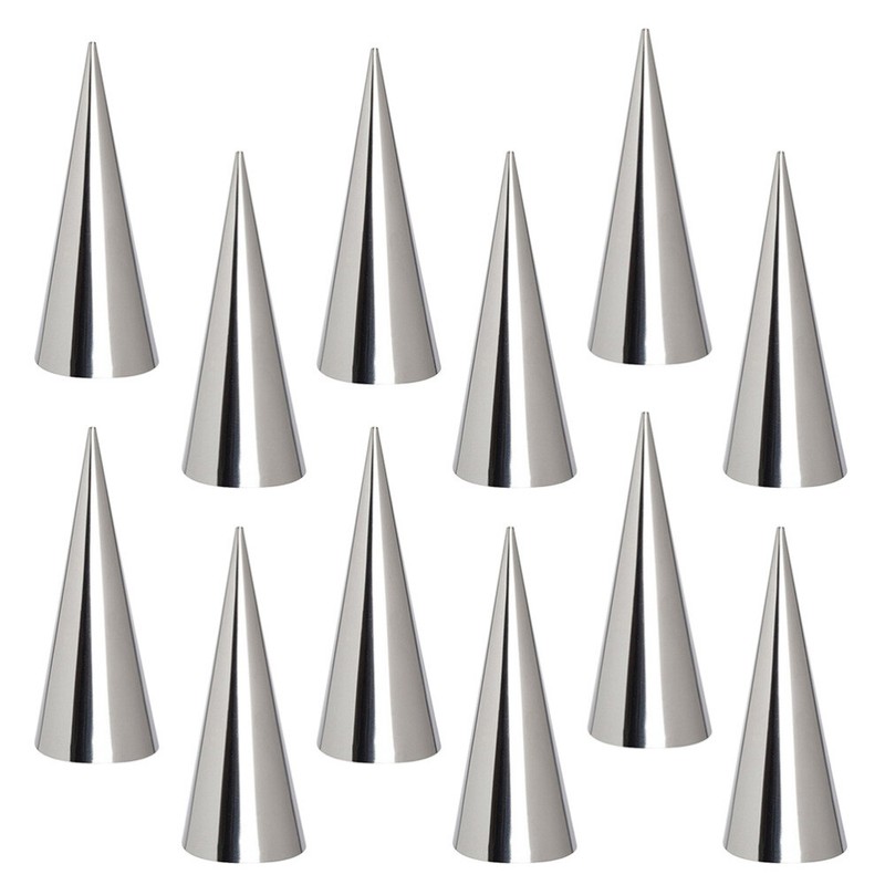 16pcs Steel Pastry Cream Horn Molds Conical Tube Cone Pastry Roll Horn Mould gallery
