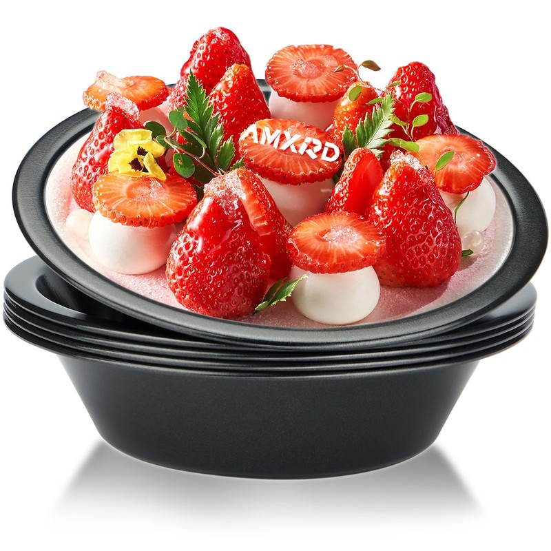 5 inch Mini Pie Pans, 5-Piece Small Round Cake Pan, Reusable 5 Inches, Black