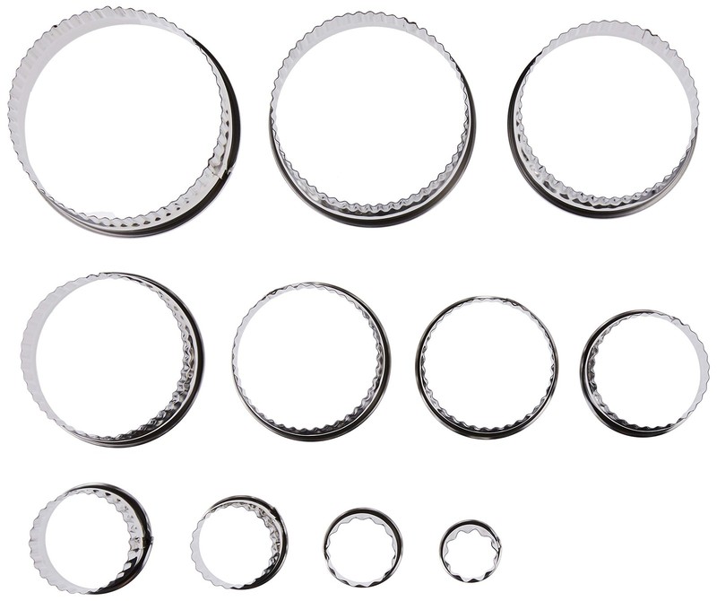Ateco Fluted Edge Round Cutters In Graduated Sizes Stainless Steel 11 Pc Set gallery