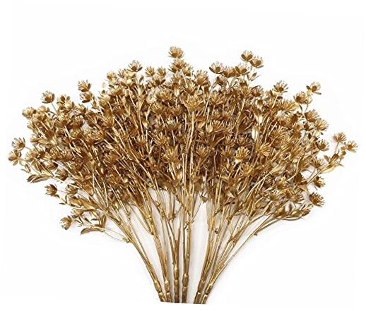 Artificial Flowers Fake Plants Christmas Decorations, Golden Plastic Leaves