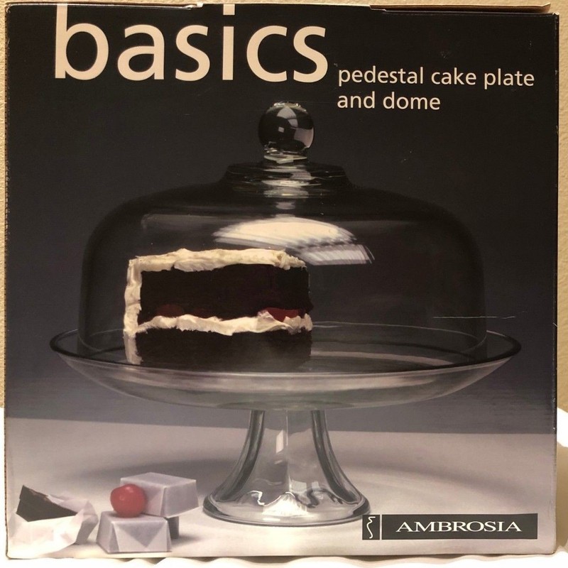 Ambroisa Basic Pedestal Cake Plate and Dome Model 42011 – New
