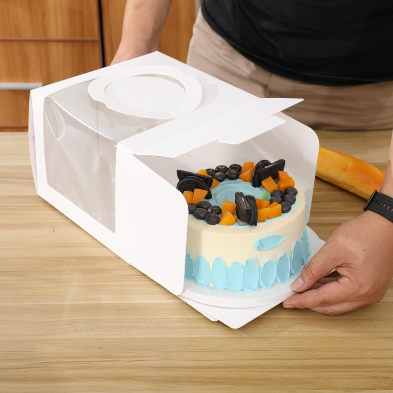 20pcs 6x6x4" Cake Boxes with Handle and window Cake Boards 20 Boxes & 20 Boar... gallery
