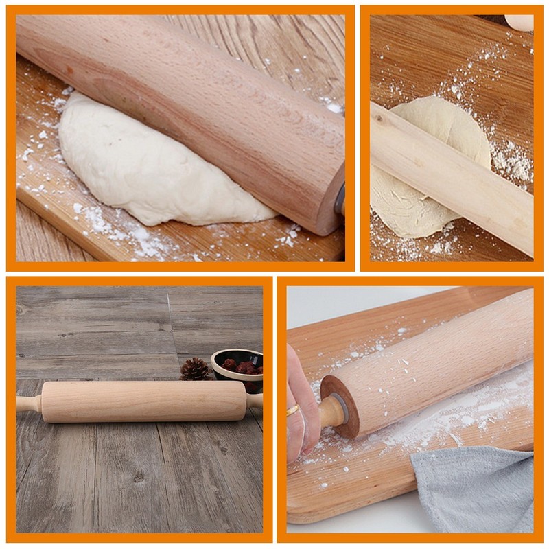 Wood Pastry Pizza Roller Baking Rolling Pin Kitchen Dough Rollers gallery