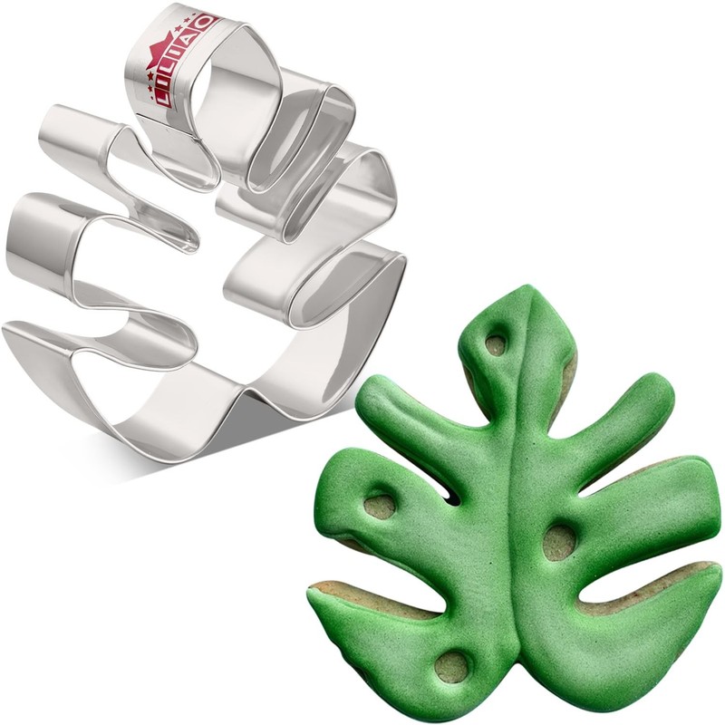 Tropical Leaf Cookie Cutter 3.4 X 3.6 Inche Stainless Steel