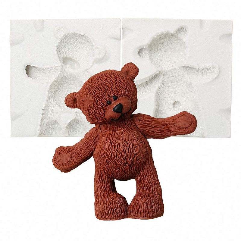 3D Teddy Bear Doll Silicone Fondant Mold Chocolate Candy Sugar Craft White