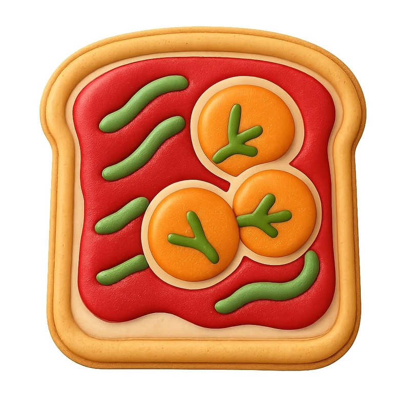 Avocado Toast with Radish Cookie Cutter & Stamp, Fondant & Clay - 4x4 gallery