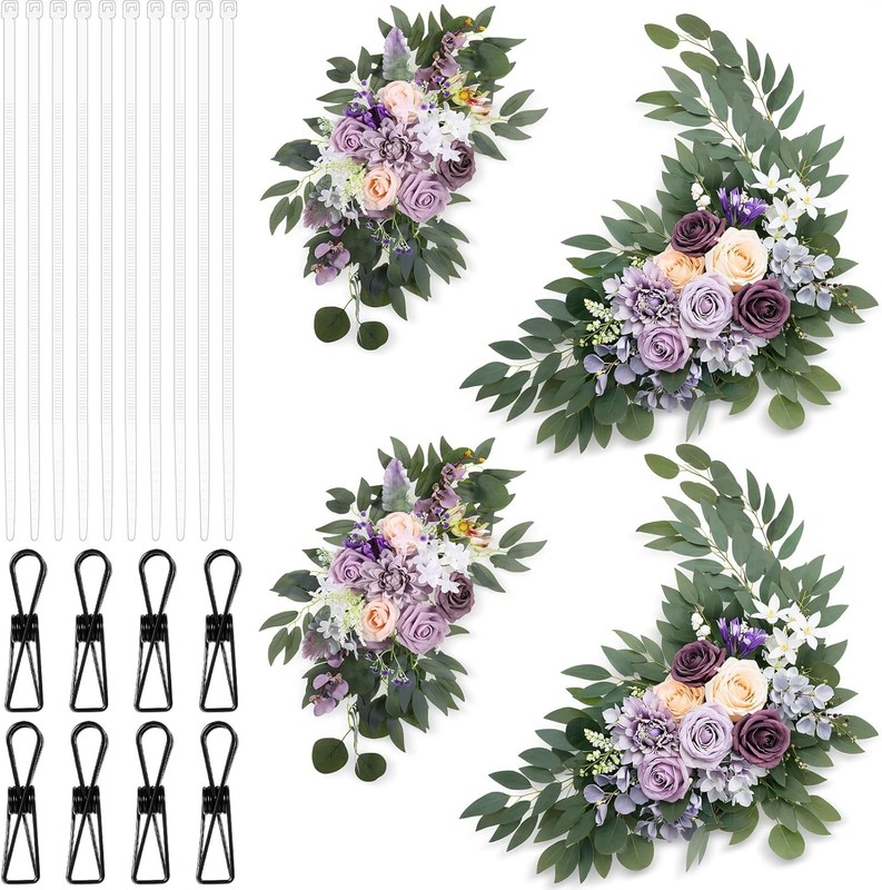 p Wedding Arch Flowers Set of 4 Artificial Flower Swag Wedding Faux