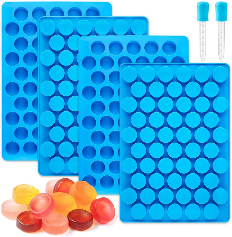 JOERSH round Candy Molds Silicone Molds for Hard Candy, Gummy, Caramels, Chocola