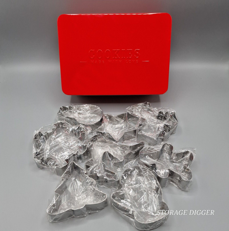 VTG NEW Set of 8 Cookies Made With Love Christmas Cutters Stainless Steel Metal