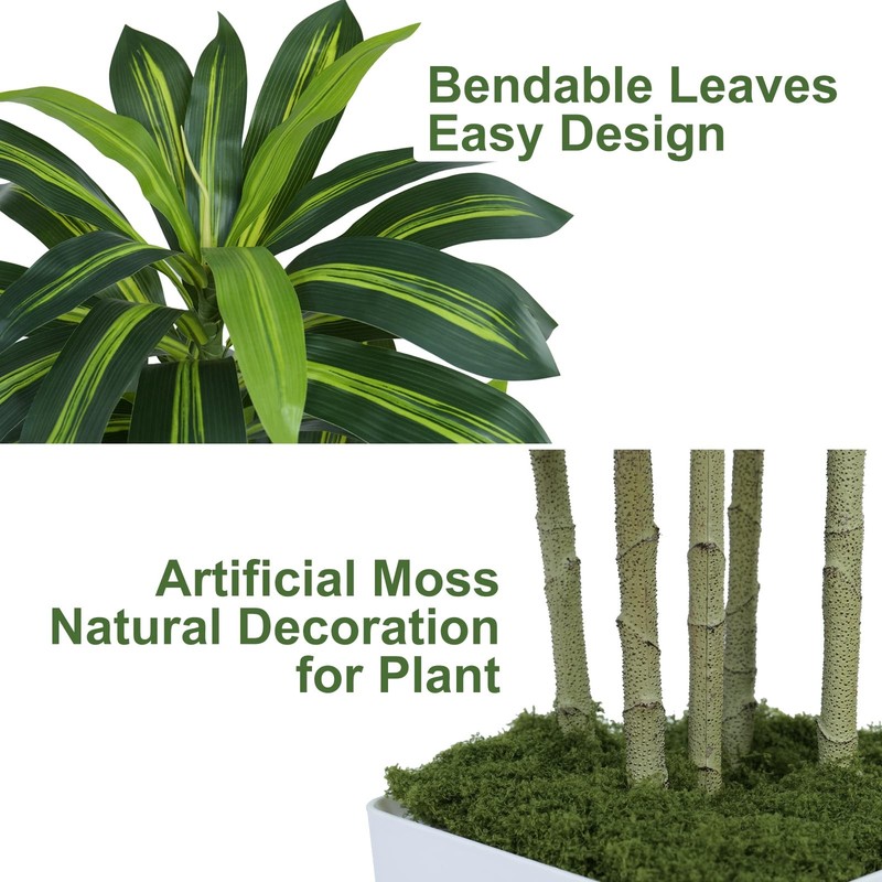 Keeplush 5Ft Artificial Dracaena Tree - High-Density Foliage Fake Plant White gallery