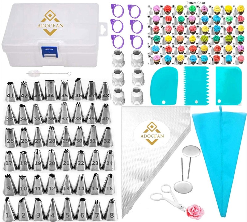 Cookie Decorating Kit 120 PC,Supplies Simple Piping Bags Tips Set And 48
