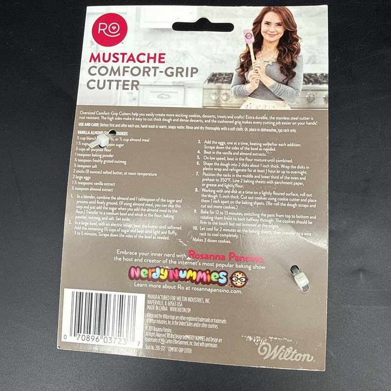 Wilton Swirl Poop and Mustache Emoji Cookie Cutters Comfort Grip gallery