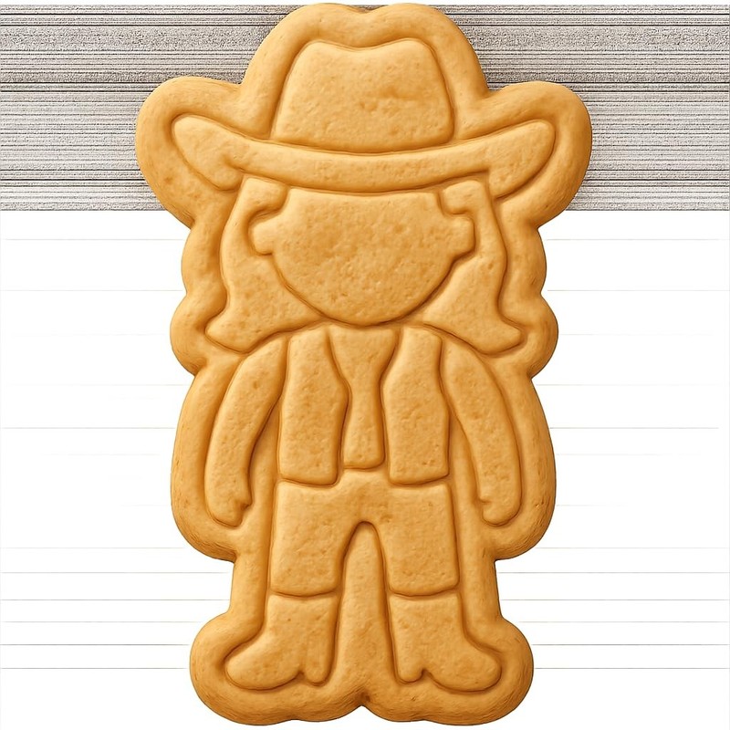 Vibrant Vest Cowgirl Cookie Cutter & Stamp, Fondant & Clay – 4×2.4