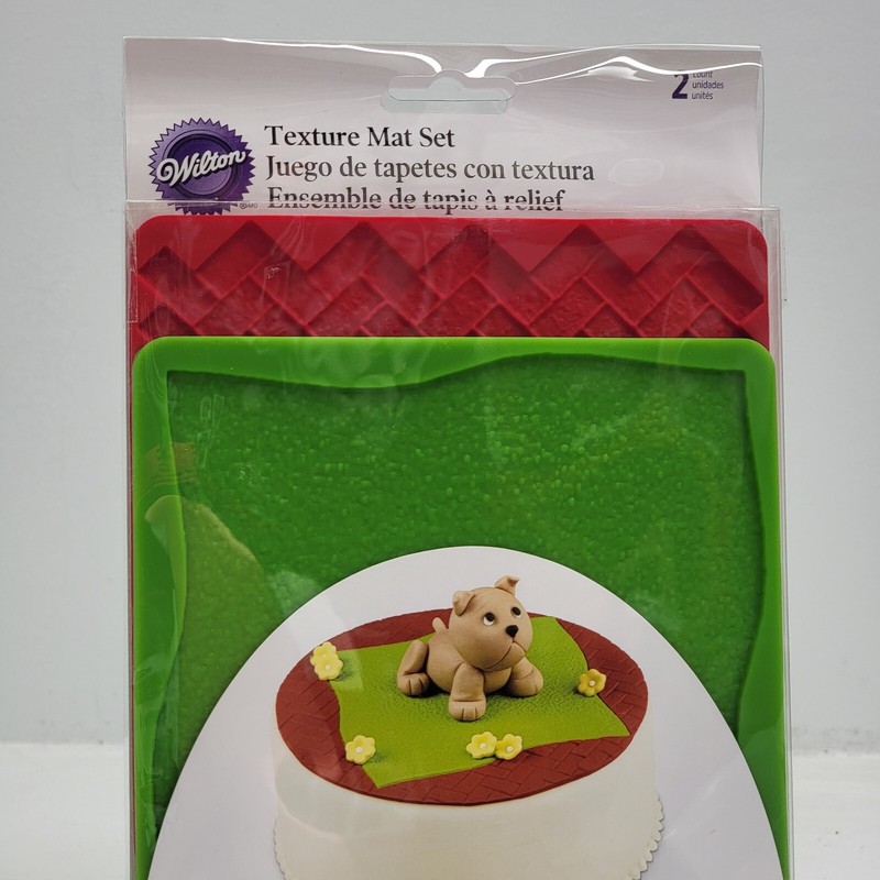 Wilton Silicone Texture Mat Set Grass & Brick Designs Fondant Decorative Cake gallery