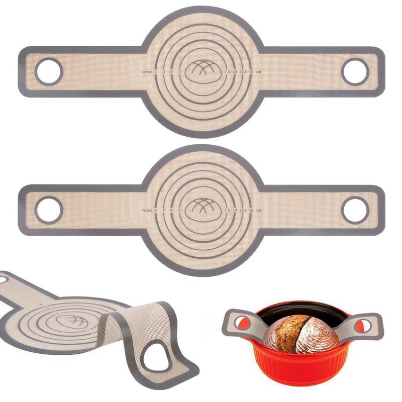 Philorn Silicone Bread Sling for Dutch Oven 2 22.8"L x 8.3"W, 2 PCS Round