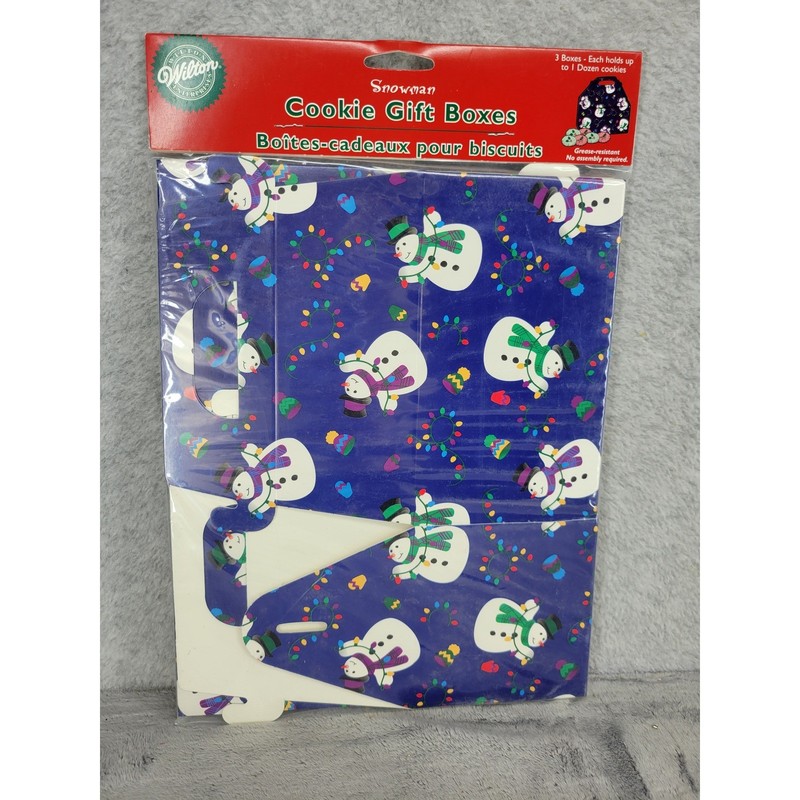 Wilton Snowman Cookie Gift Boxes 3 Count Grease Resistant No Assembly Required