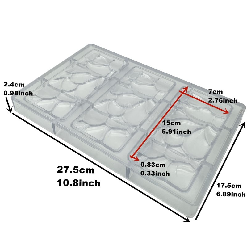 Large Drop Polycarbonate Chocolate Bar Mold Hard Plastic Candy Protein Mould gallery