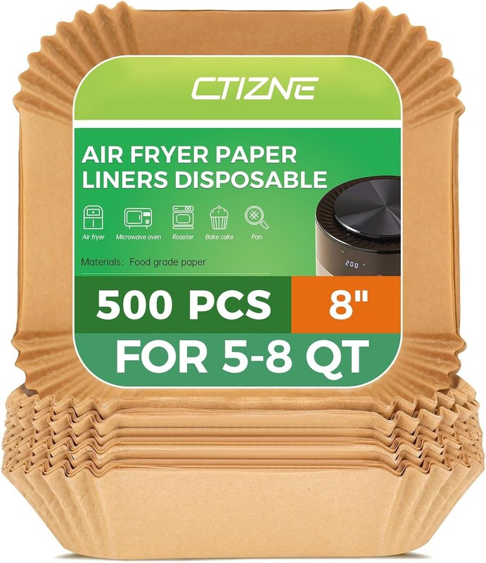Air Fryer Liners Disposable – 500Pcs 8In Square Parchment Paper for Air