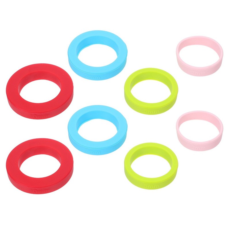 8 Pcs Rolling Pin Silicone Ring Guides for Dough Measuring Bands Pins