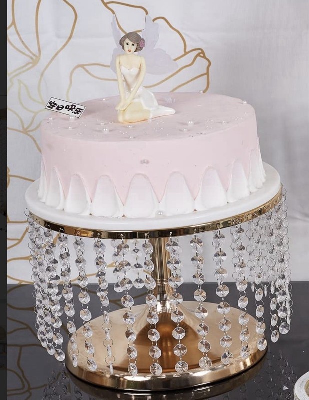 Crystal and Gold Wedding Cake Stand K9 Crystal / Bridal Shower/ Dessert Platter gallery