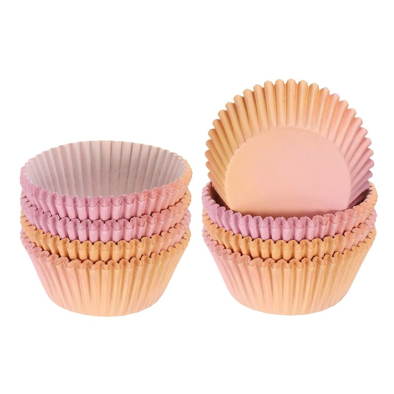 200 Count Cupcake Liners Cupcake Cups Standard Size, Pink Red Gradient