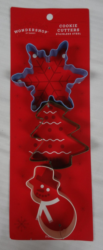 Wondershop Cookie Cutters Stainles Steel Set 3 Snowman Snowflake Tree NEW