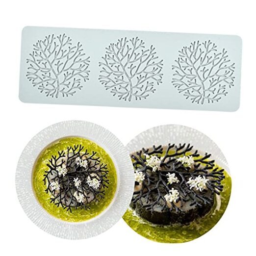 Silicone Lace Mold, Wedding Cake Lace Mat, Coral Cake B_10.6×5.4×0.12inch