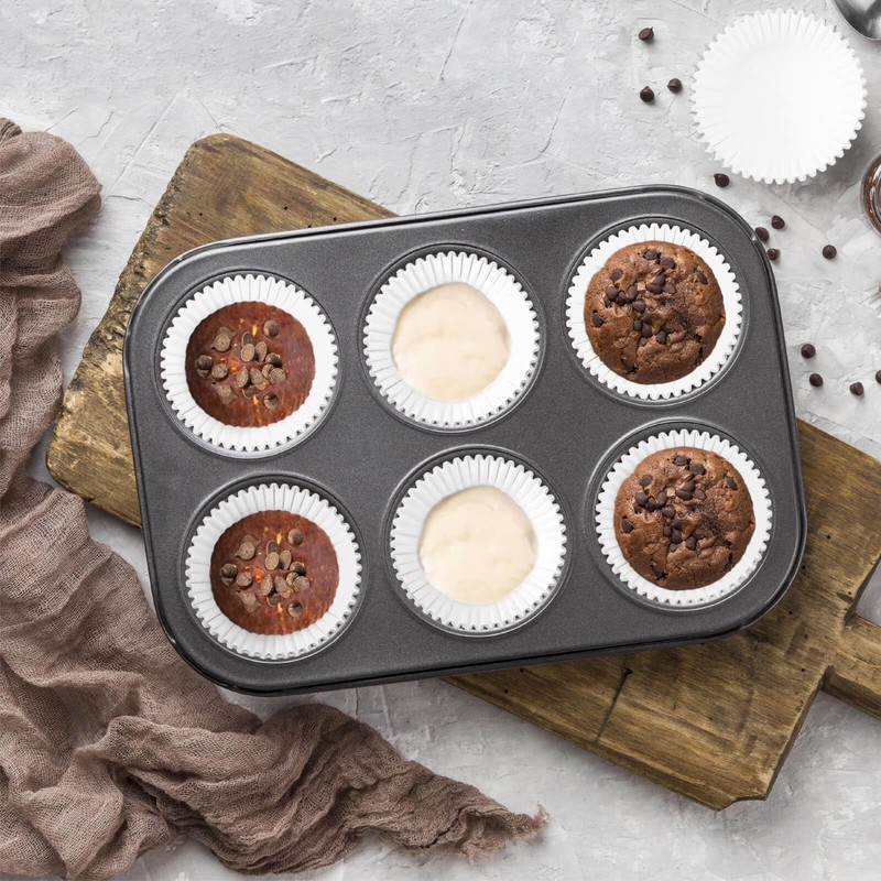 Xlloest Premium Standard Baking Cups, Cupcake Liners Paper, Pack of 200 (White) gallery