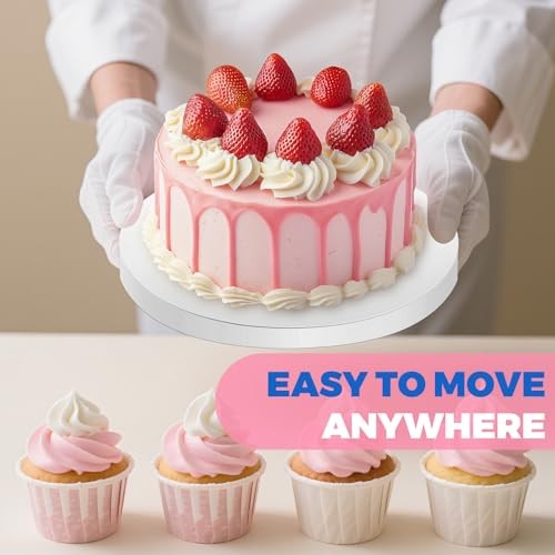 8 Inch Cake Boards Drums Round, 6-Pack, White, Sturdy 1/2" Thick 8inch(6pack) gallery