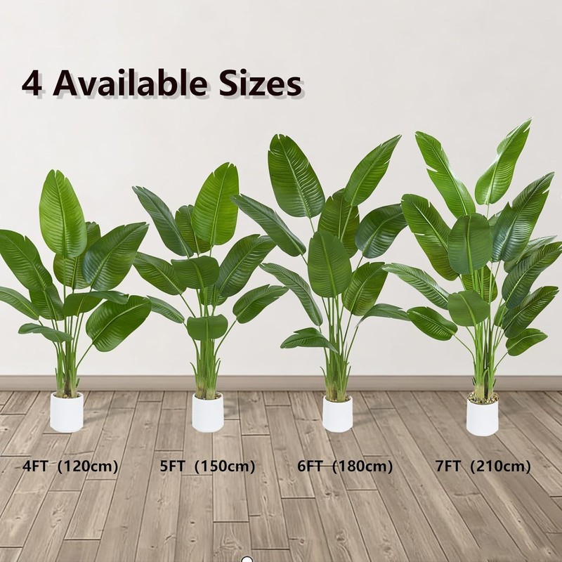 Txabl Pack 2 Artificial Bird Of Paradise Plant 4Ft Fake Palm Tree Feaux Plants gallery