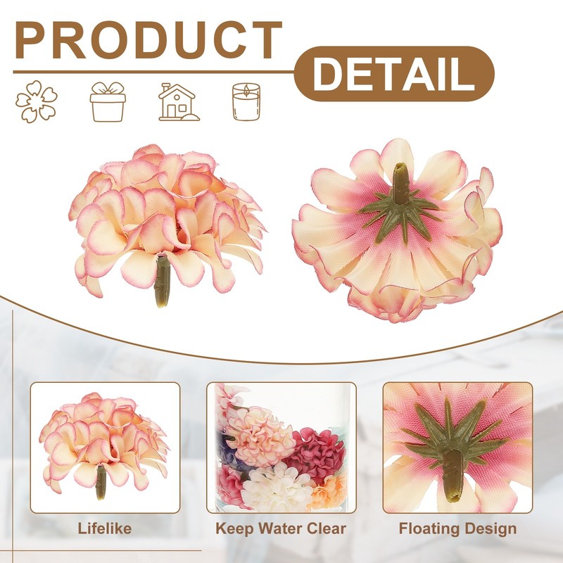 12Pcs Floating Flowers for Centerpieces Wedding, Orange Purple Hydrangea gallery