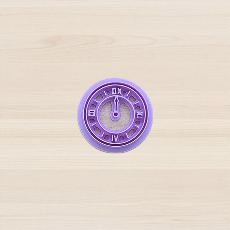 Roman Number Clock on 12 O’clock Cookie Cutter: 3D Printed Clay & Fondant Tool