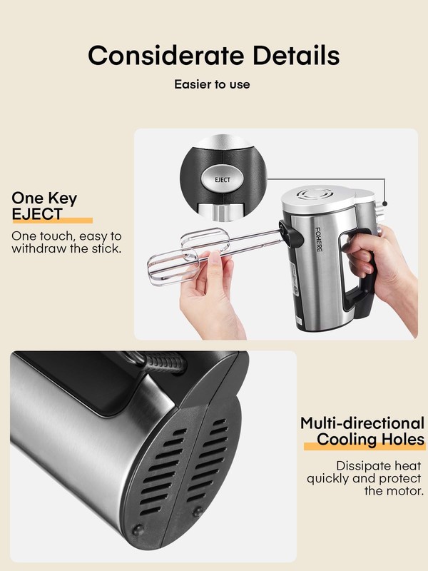 Hand Mixer Electric Handheld, 6 Speed & Turbo Electric Mixer, 300W Handheld M... gallery