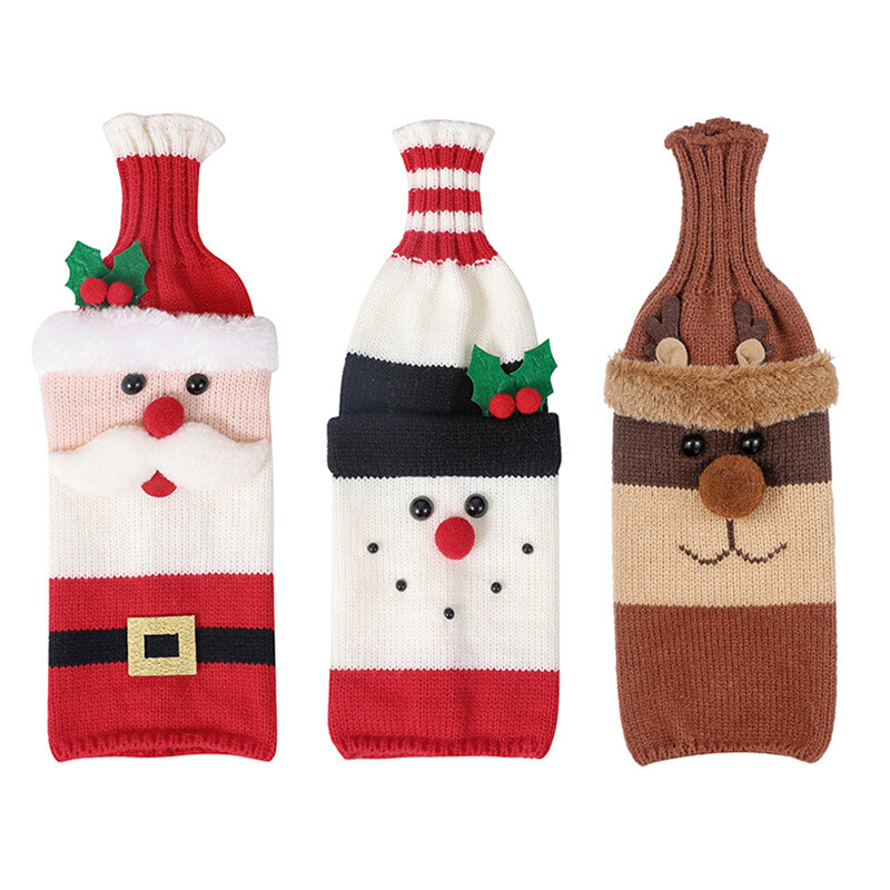 Christmas Decoration Magenta Bottle Set Knitting Set Holiday Arrangement gallery