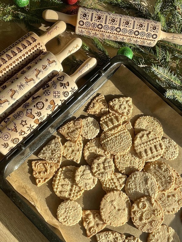 SCANDINAVIAN CHRISTMAS Embossing Rolling Pin Embossing Rolling Pin With Chris... gallery