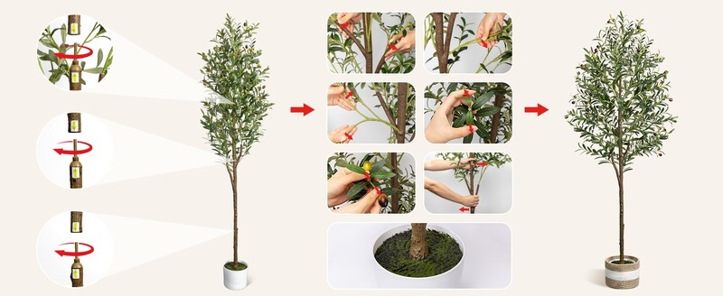 6FT Artificial Olive Tree - Indoor Tall Faux Olive Trees with gallery