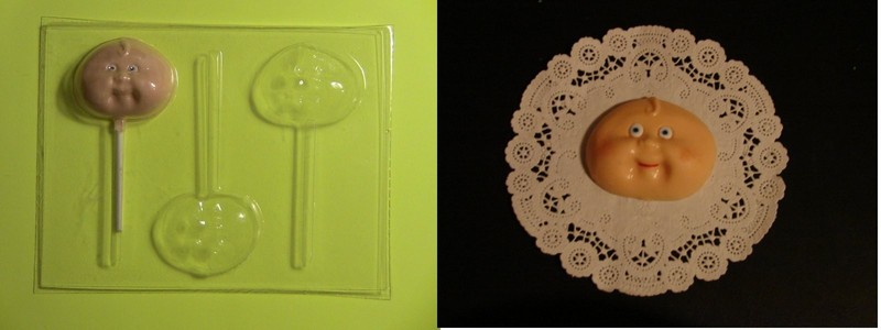CABBAGE PATCH BABY SHOWER FACE Lolly Lollipop Chocolate Candy Soap Mold