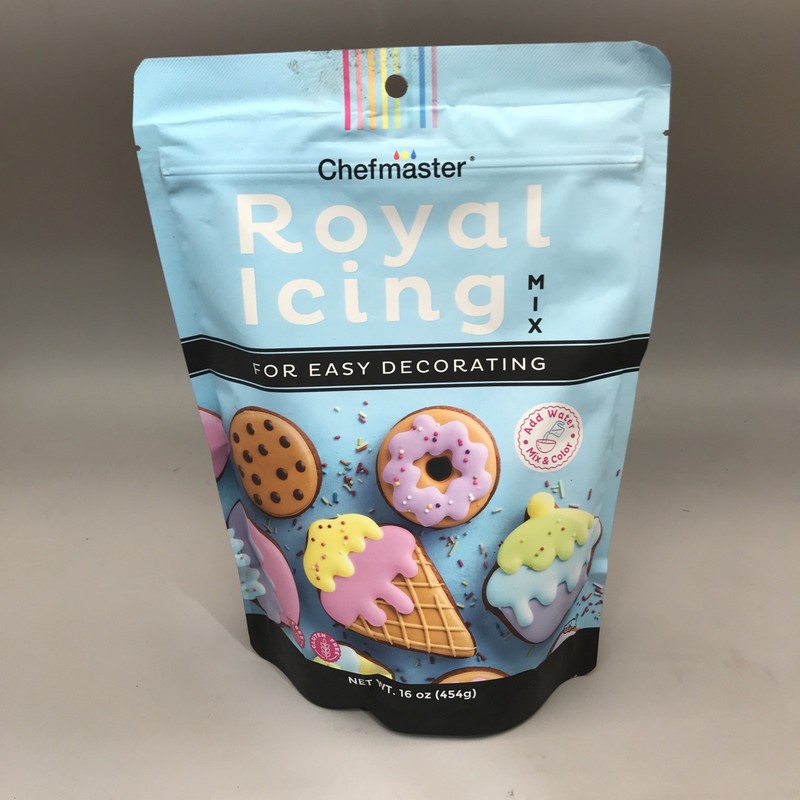 Chefmaster White Royal Icing Mix, Decorating Cookies 16oz Exp 03/28