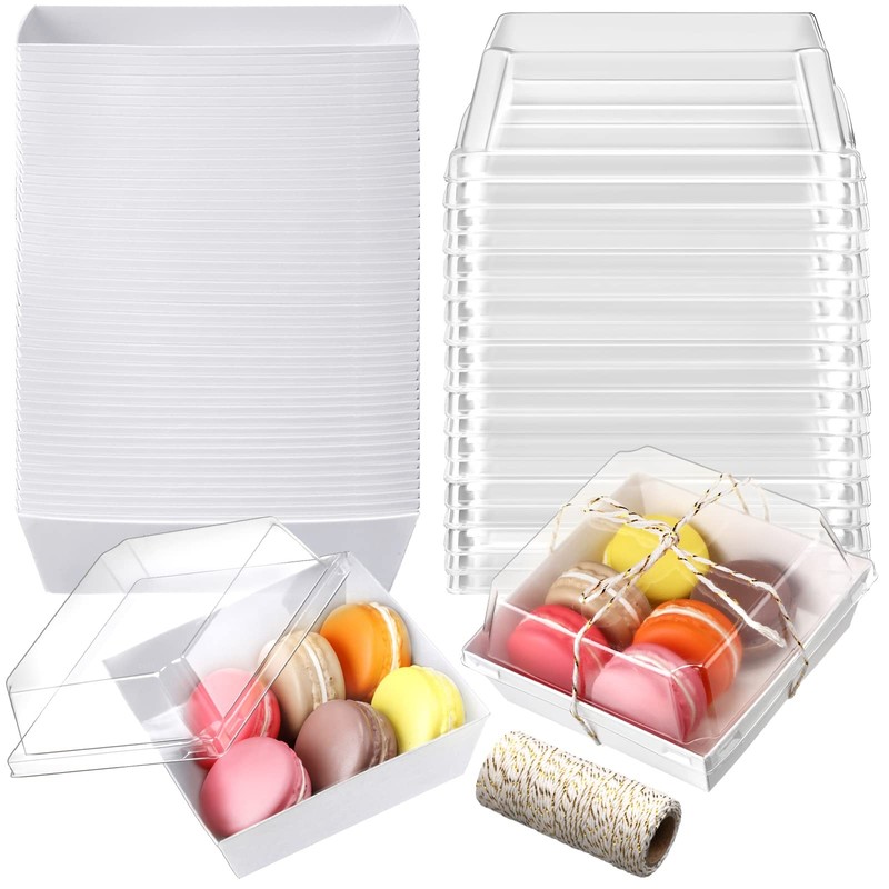 150 Pack Charcuterie Boxes with Clear Lids and Rope 4 Inches Cake Disposable …
