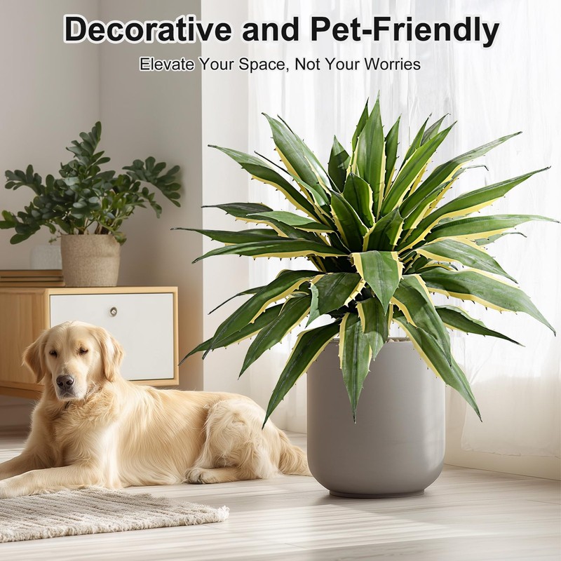 Yarmare Artificial Agave Plant Fake Agave Planters For Indoor Outdoor Faux gallery