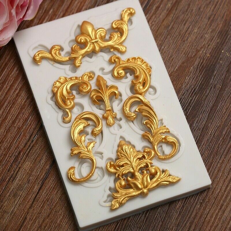 Retro Silicone Fondant Mould Baroque Cake Lace Flower Border Sugar Mold Decorate gallery