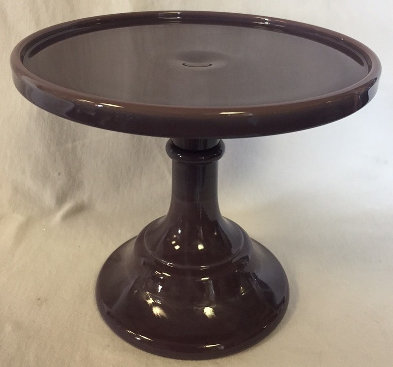 Cake Plate Pastry Tray Bakers Plain & Simple Eggplant Purple Glass – Mosser – 6″