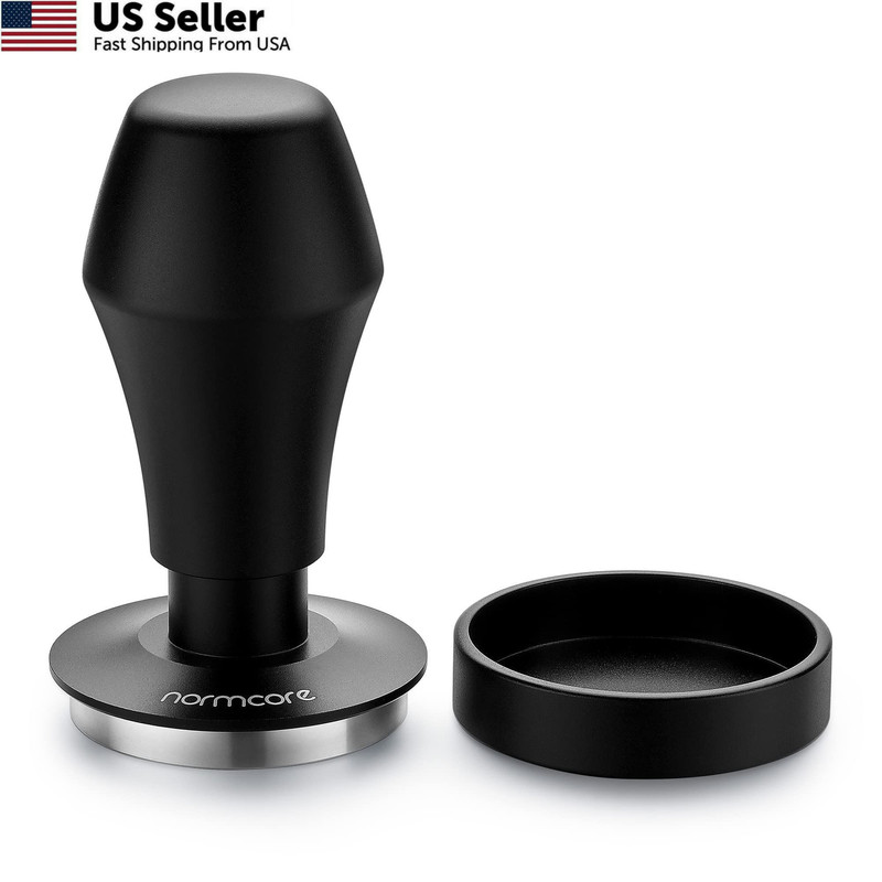 V4 Coffee Tamper 53.3mm Spring-Loaded Espresso Tamper with 3 Springs Stand Black