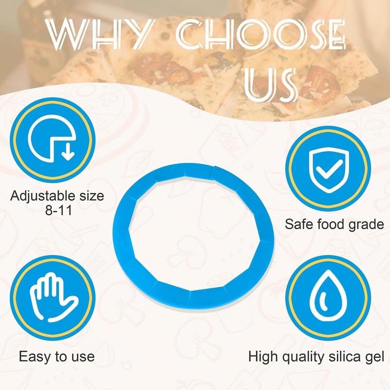 WYMECT 2 Pack Adjustable Pie Crust Shield Silicone 8" - 11.5", Blue gallery